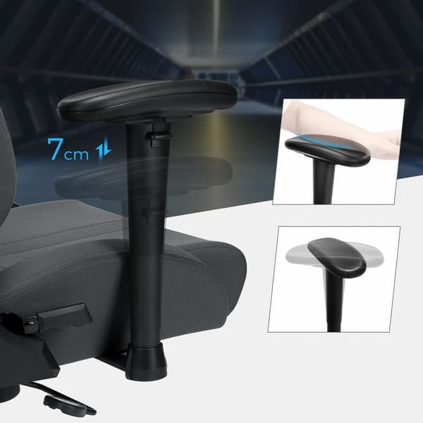 Pelituoli ristiselän pehmusteella – ergonominen PC-tuoli – polyesteri – harmaa/musta
