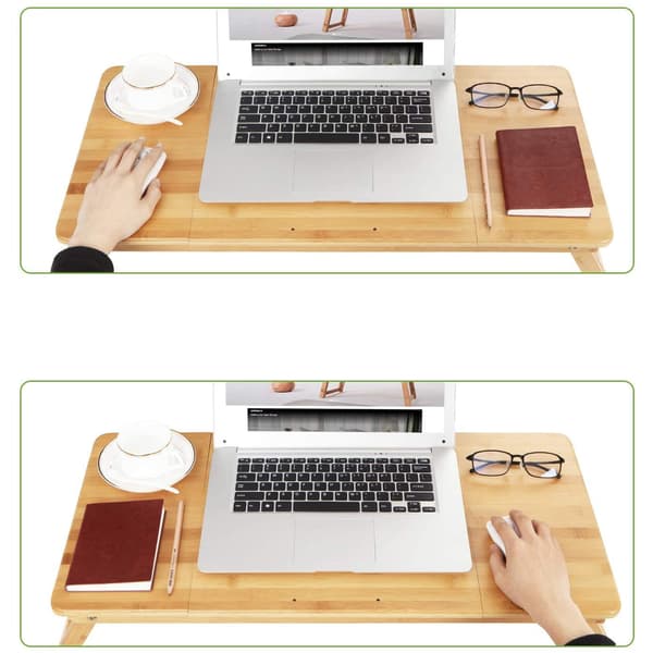 Bambu laptopbord - justerbart och fällbart i höjdled - laptopställ