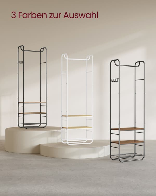 Vaatekaappiteline Scandinavian | Musteen musta-kameliruskea | 58x28x181 cm
