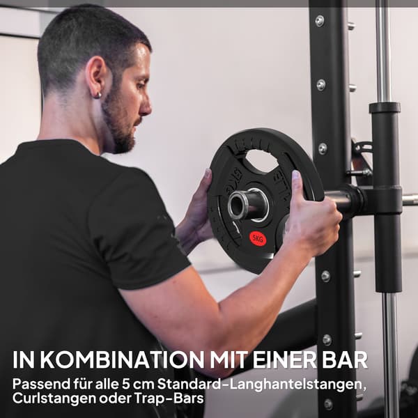 2 x 5 kg vægtskiver til 50 mm vægtstang | Farve: Sort