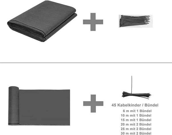Skærmdug til hegn med kabelbindere | Antracit | 2x15 m