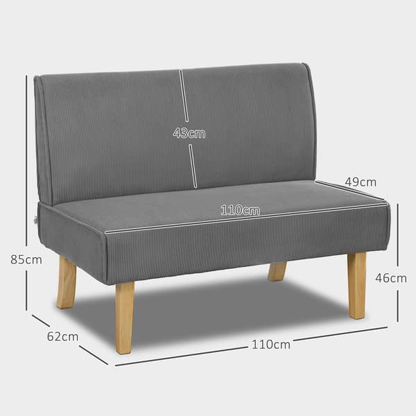 2-istuttava vakosametti sohva - harmaa | Väri: Harmaa | Mitat: 110x62x85 cm