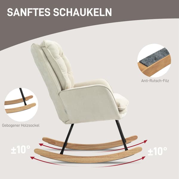 Chenille keinutuoli | Väri: Ruskea | Mitat: 98,5x71x97 cm