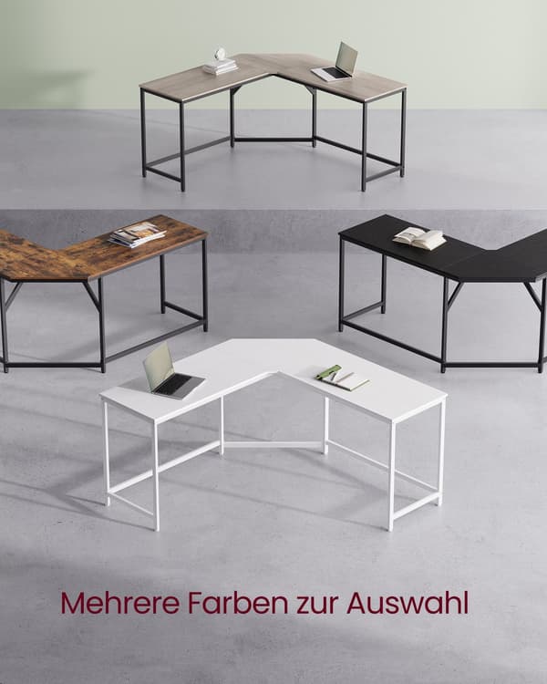 Moderne computerbord - arbejdsbord - spånplade - stålramme - 149 x 149 x 76 cm