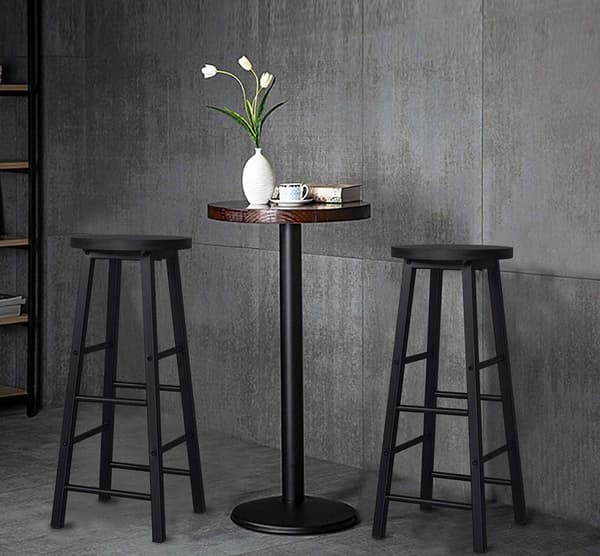Bistro barstolar 2-delat set | Svart