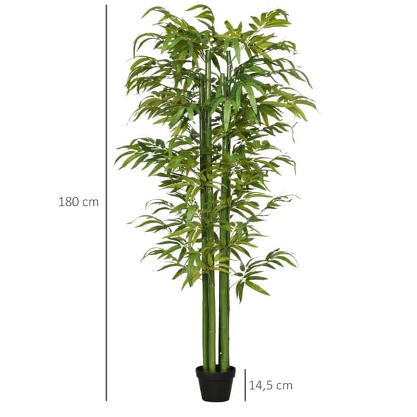Keinotekoinen bambu 180 cm ruukulla | Väri: Vihreä