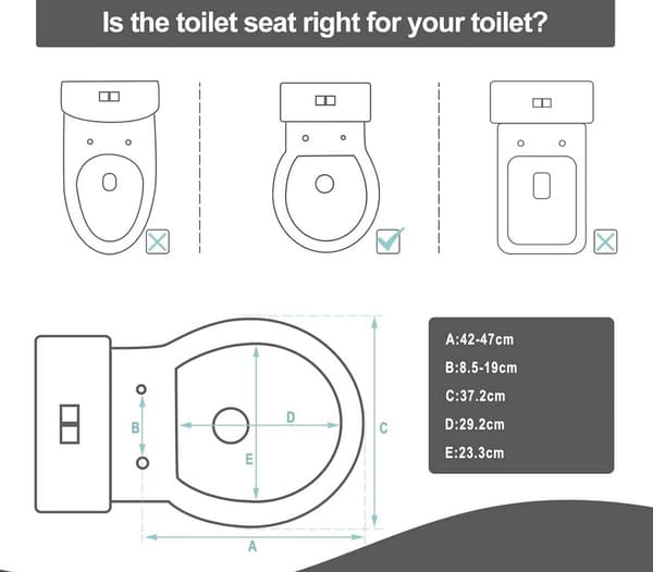 Toiletsæde med soft close og quick release O-form | Bro blå