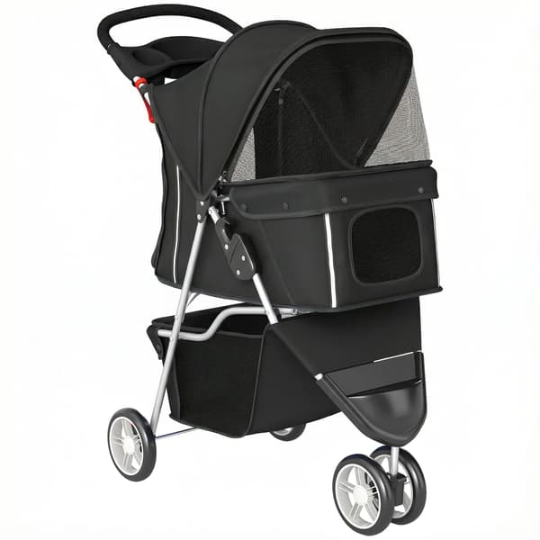 Hundeklapvogn foldbar op til 10 kg | Farve: Sort | Mål: 44x77x102 cm