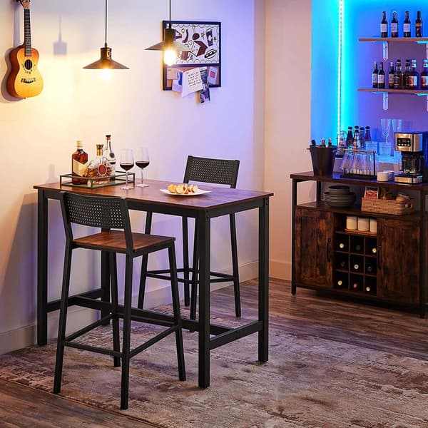 Sæt med 2 barstole - industriel, justerbar, spånplade, stål
