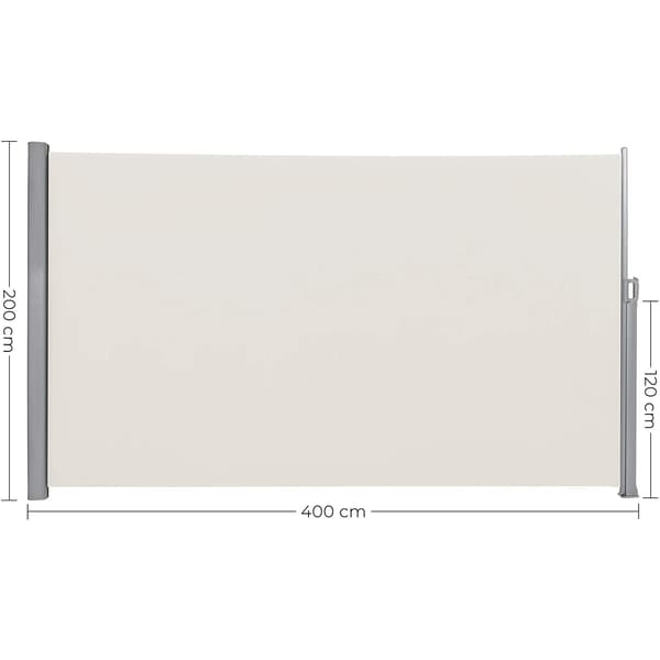 Sidemarkise, privatskærm, udtrækbar, aluminium/polyester, taupe/beige/grå