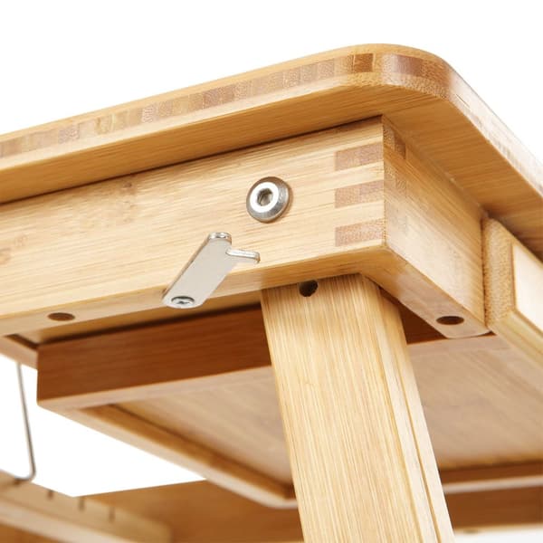 Fällbart laptopbord, justerbart, bambu, natur, 55 x 5,3 x 35 cm