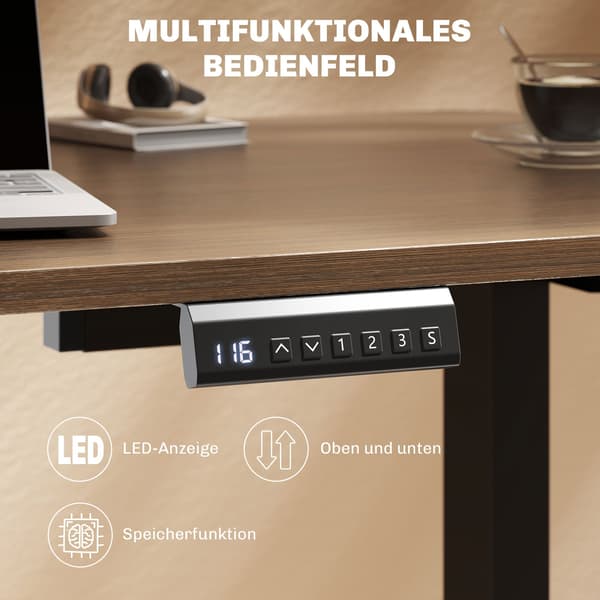 Elektrisk skrivebordsramme med memory funktion | Farve: Sort