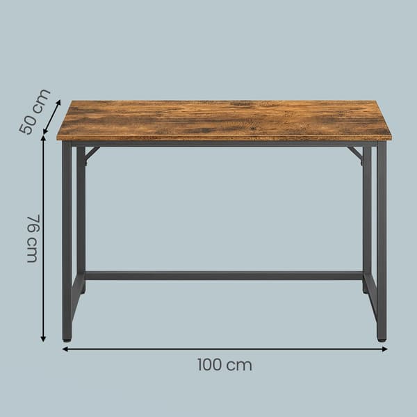 Computerbord til hjemmearbejde, stabilt og nemt at samle | Sort | 100x50x75,5 cm