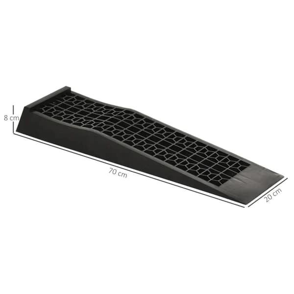 Bilramper til kantsten, sæt af 2 | Farve: Sort | Mål: 20x70x8 cm
