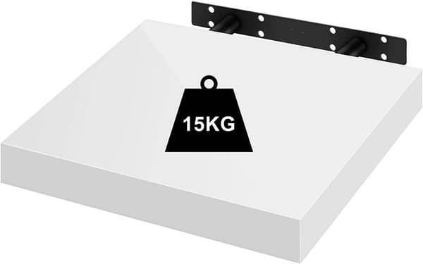 2 kelluvan seinähyllyn sarja | Valkoinen | 30x22,9x3,8 cm