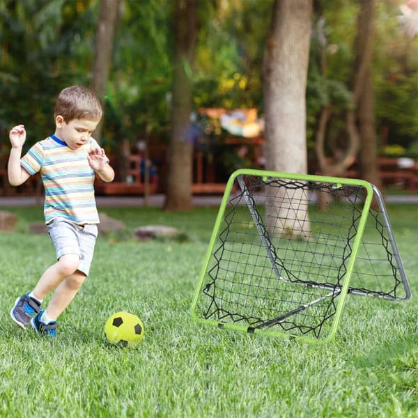Rebounder net til boldtræning | Farve: Sølv/grøn/sort | Mål: 75x75x64 cm