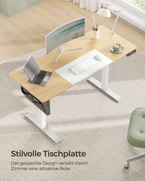 Justerbart elektrisk sidde-stå skrivebord - spånplade stål - 60x140 cm