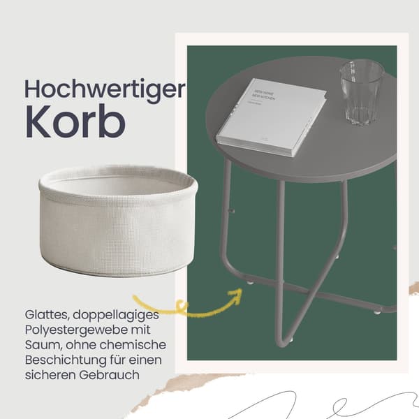 Lille rundt sofabord - sidebord - spånplade - bærbart design - 45 x 50 cm