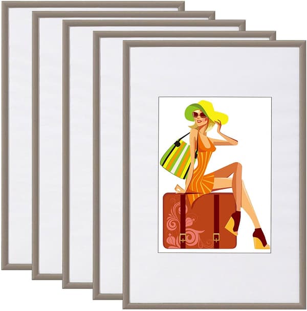 5-delt sæt plastfotorammer | Stål | 10x15 cm