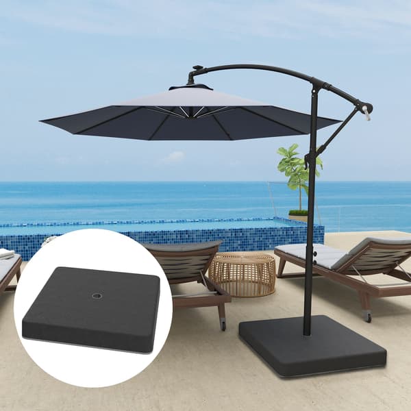 Parasol basevægte - 4-delt sæt | Farve: Sort | Mål: 89x89x10,5 cm