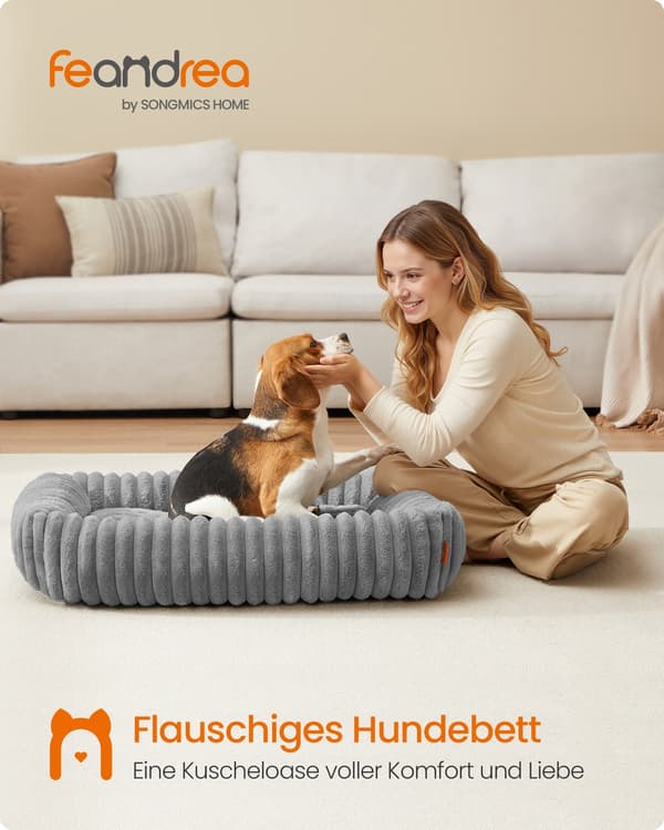 Medium ortopædisk hundeseng | Tauben grå | 91x68x18 cm