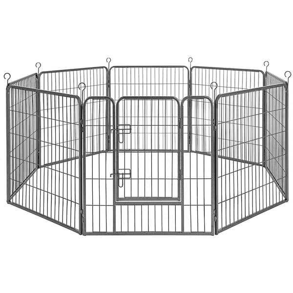 Hvalpeindhegning til små kæledyr - grå - 80 x 80 cm pr. element