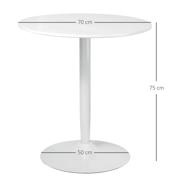 Round dining table for 2 people | Farve: Hvid | Mål: 70x70x75 cm