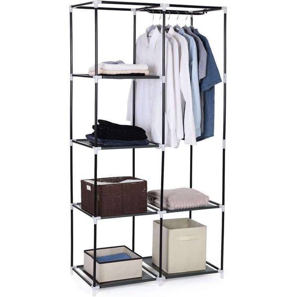 Sammenfoldelig stof garderobe - grå