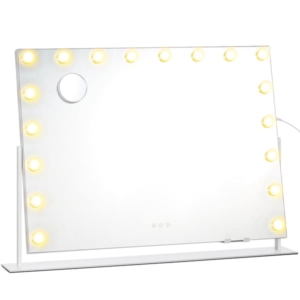 Sminkspegel med LED-belysning, touchfunktion | Vit | 90x12x65 cm