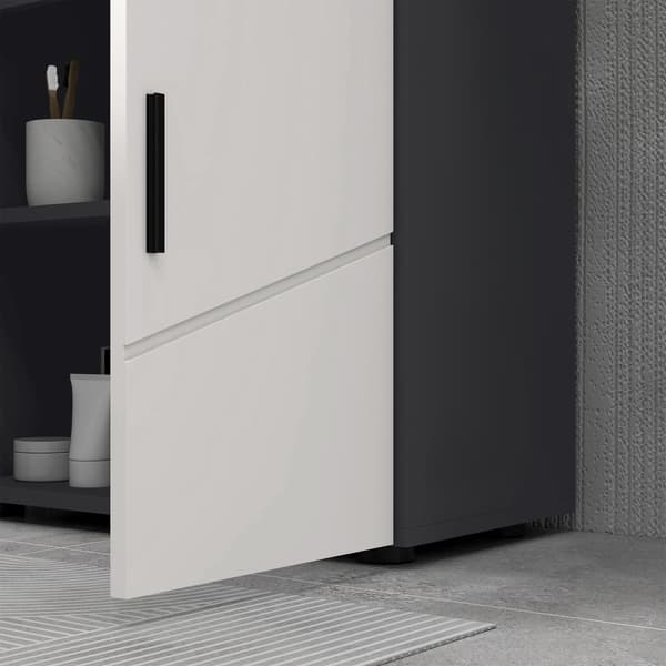 Badeværelsesskab med 2 plan til under vask | Farve: Grå | Mål: 60x30x60 cm
