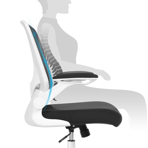 Ergonomisk mesh kontorstol - drejelig - sort - justerbar - 120 kg