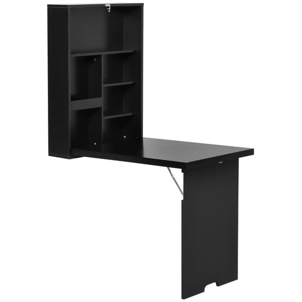 Foldevægbord med 5 rum | Farve: Sort | Mål: 60x94,5x147 cm