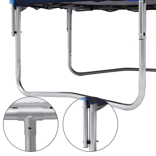 Trampolin med sikkerhedsnet - have - sort/blå - Ø 183 cm
