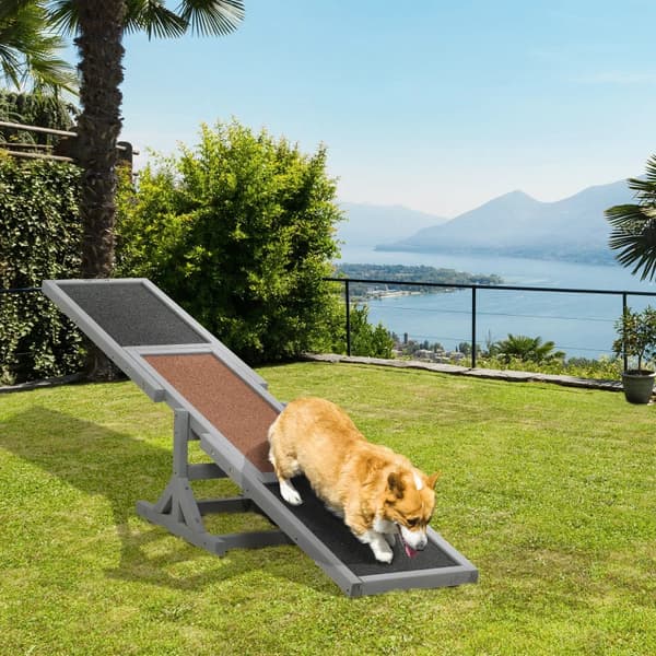 Hunderocker - Agility til hunde | Farve: Grå, brun, sort | Mål: 30x180x30 cm