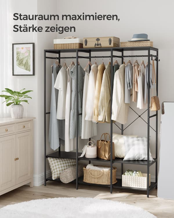 Tøjstativ - robust - stål og spånplader - 40 x 141 x 180 cm