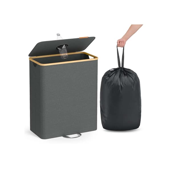 Pullonkeräimen jäteastia 135 l Harmaa/ruskea - 52,5 x 38,5 x 70,5 cm