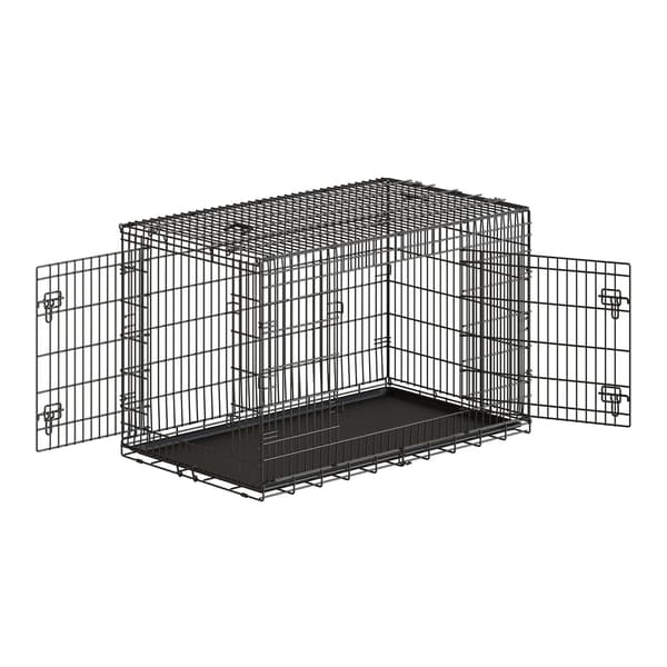 Sammenfoldelig hundekasse med 2 døre | Sort | 79x136x87 cm
