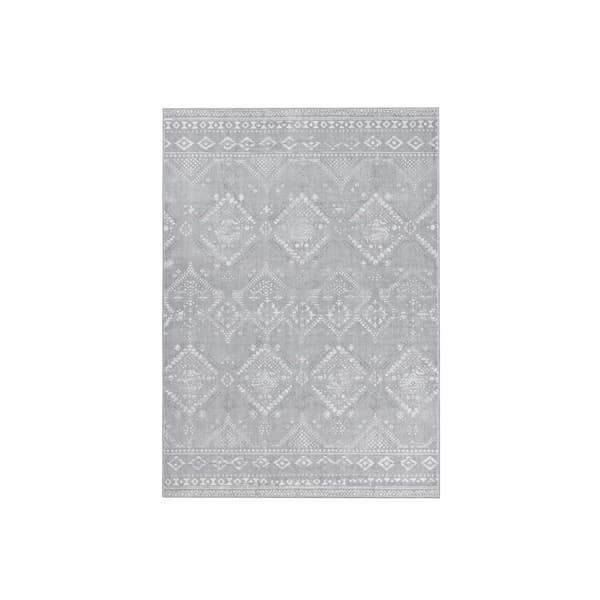 Boho matta - Mjuk och fluffig - 160 x 230 cm - Grå