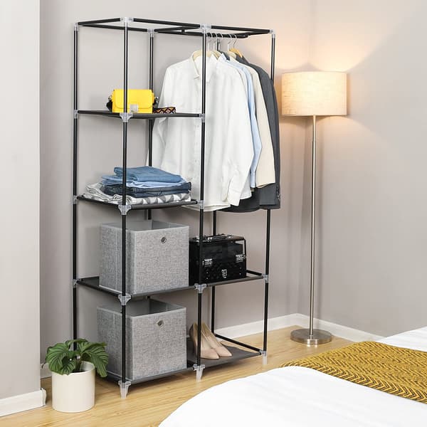 Sammenfoldelig garderobe XL - sort