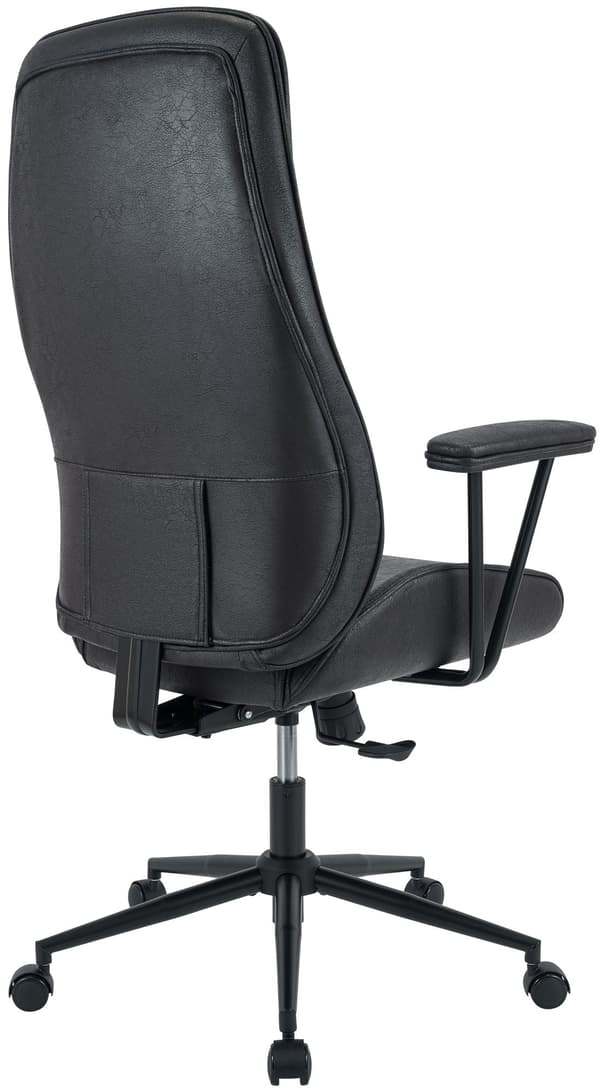 Kontorstol Siddar - Justerbar & rummelig | Farve: antik sort | Mål: 75x65x121 cm