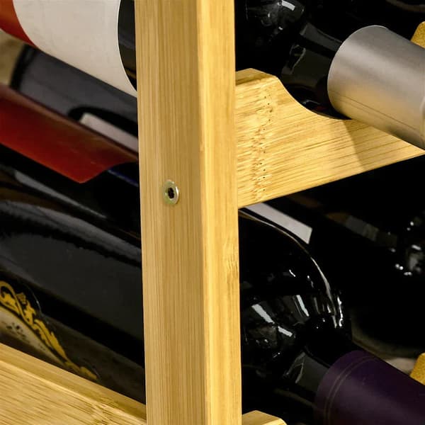 Bambu viiniteline 16 pullolle - 4 tasoa | Väri: Luonnonpuu | Mitat: 23,5x43x38 cm