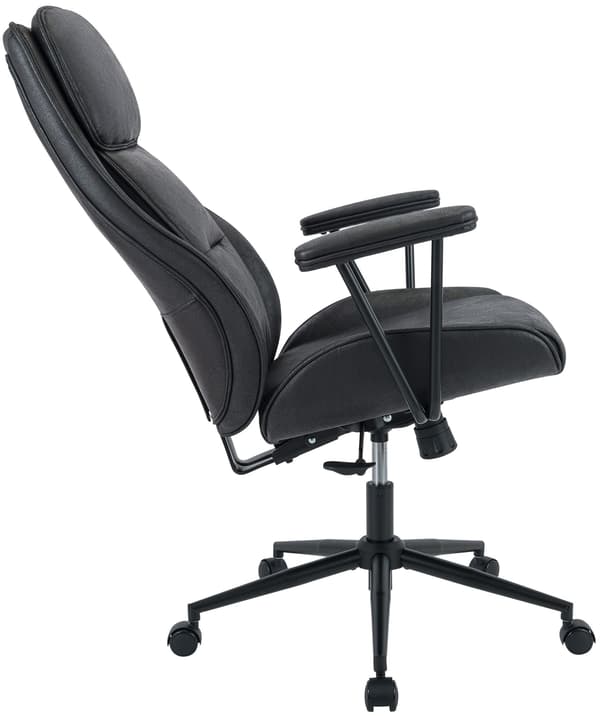 Kontorstol Siddar - Justerbar & rummelig | Farve: antik sort | Mål: 75x65x121 cm