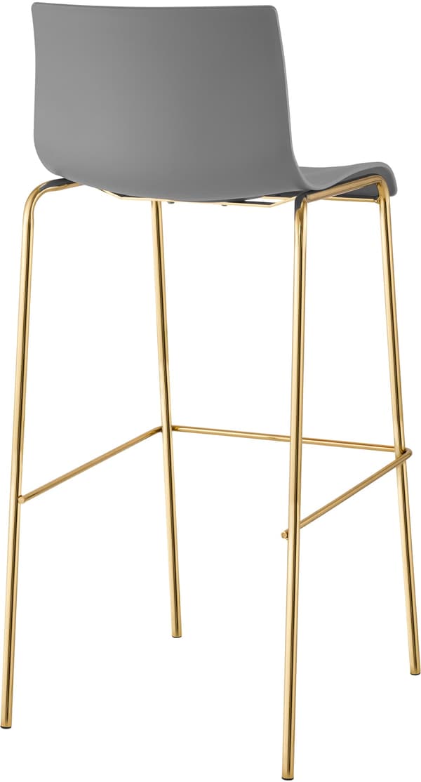 Sæt med 2 barstole Hover - plastik | Farve: grå | Mål: 43x48x100 cm