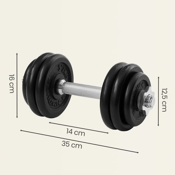 Støbejerns håndvægte 2 x 15 kg | Sort