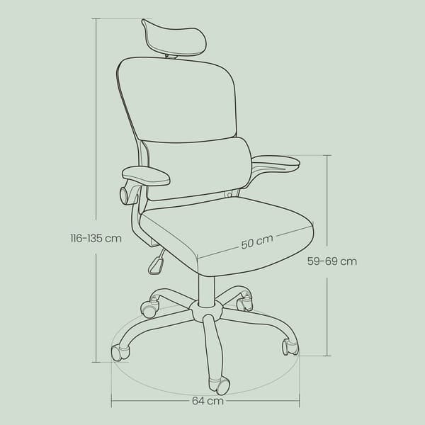 Ergonomisk kontorstol med mesh ryglæn