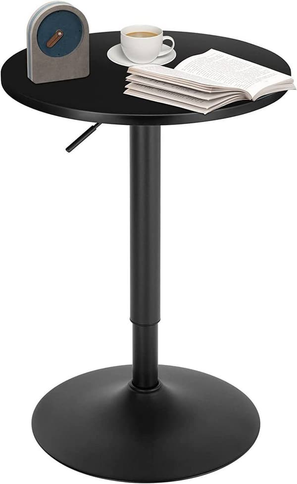 Rundstangsbord højdejusterbart MDF metal | Sort | 52x52x69,5-91,5 cm