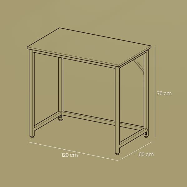 Skrivebord - Lille computerbord - Kontor - Pladsbesparende - 60 x 120 x 76 cm