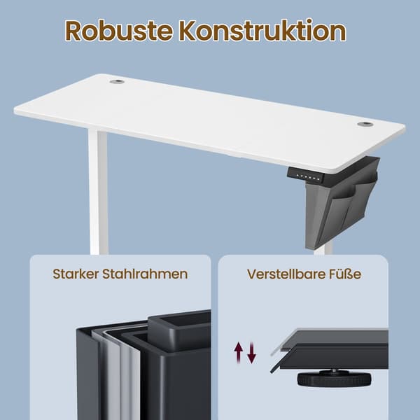 Elektrisk justerbart skrivebord | Sort | 140,1x60 cm