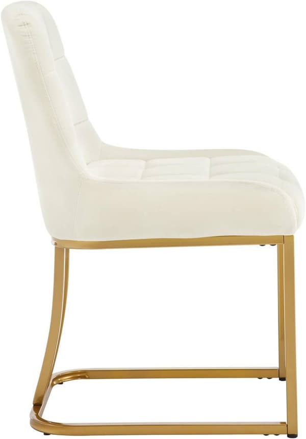 6-delt sæt spisestuestole med fløjlspolstring | Beige