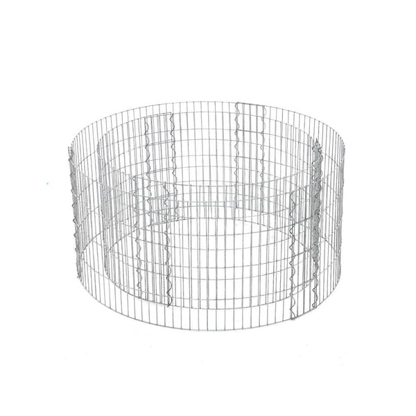 Rund gabion - metalgitter - galvaniseret stål - sølv - 90 cm